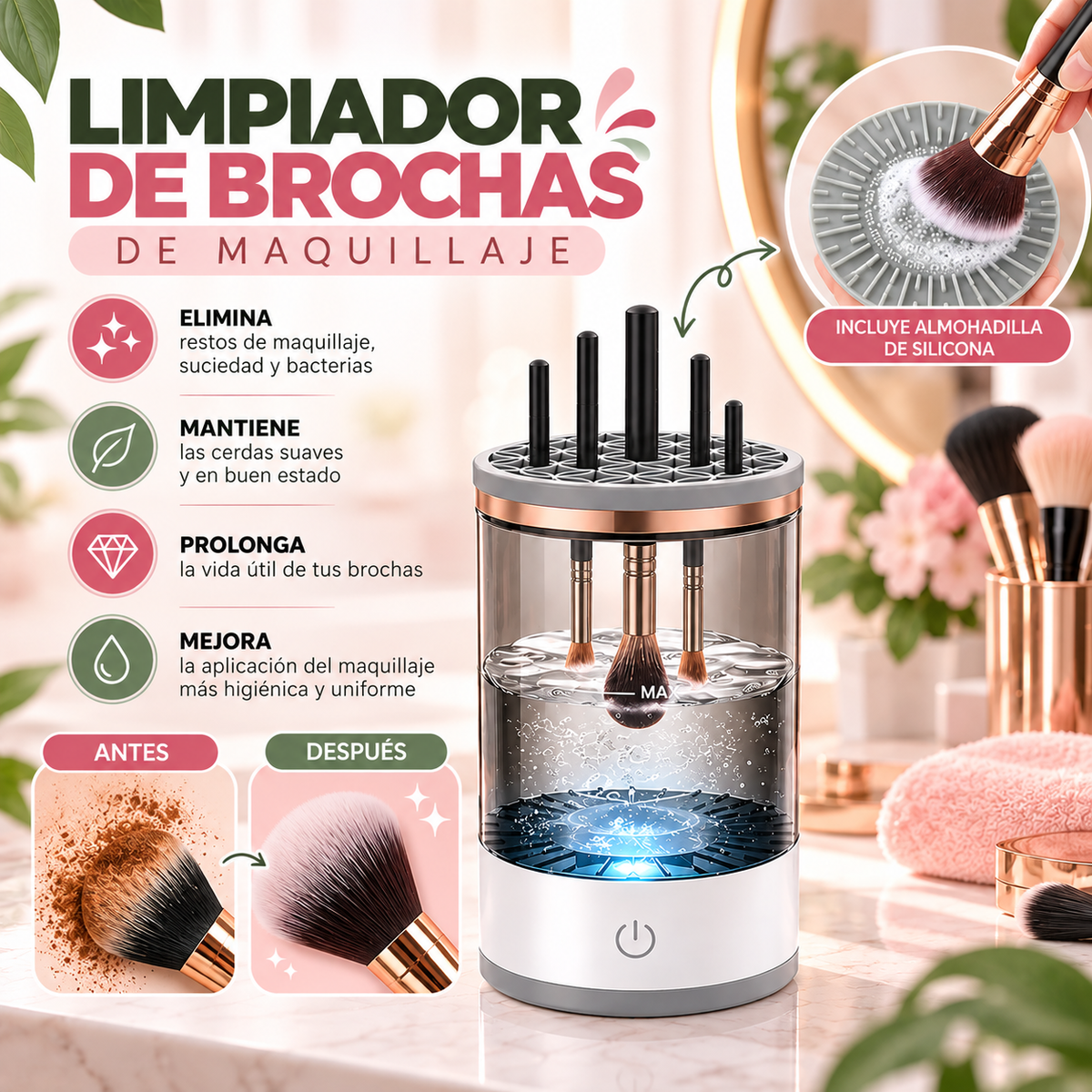 Limpiador de Brochas de Maquillaje