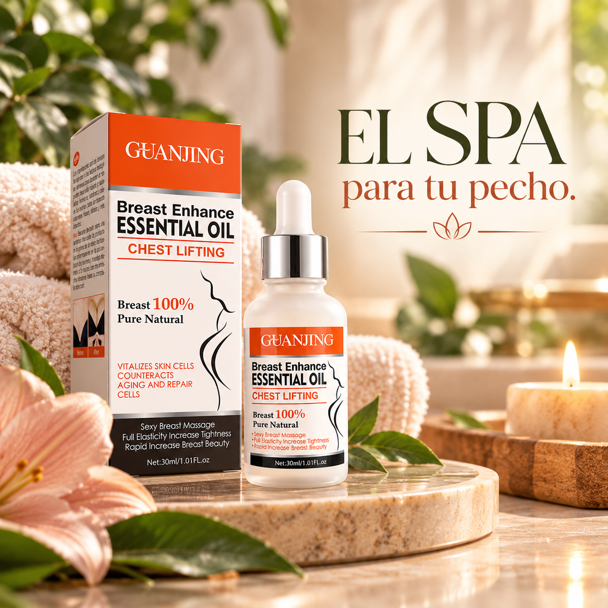 Aceite esencial para cuidado del pecho