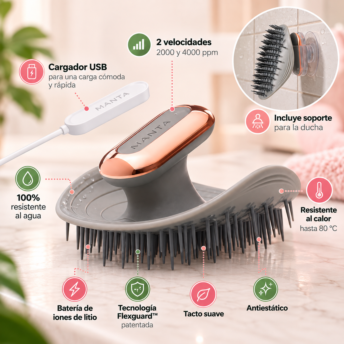 Cepillo masajeador para cabello